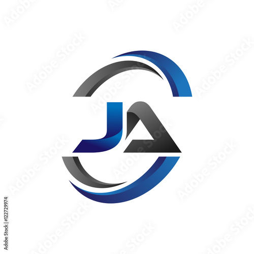 Free Download Simple Modern Initial Logo Vector Circle Swoosh ja - GFXLoad
