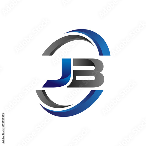 Simple Modern Initial Logo Vector Circle Swoosh jb