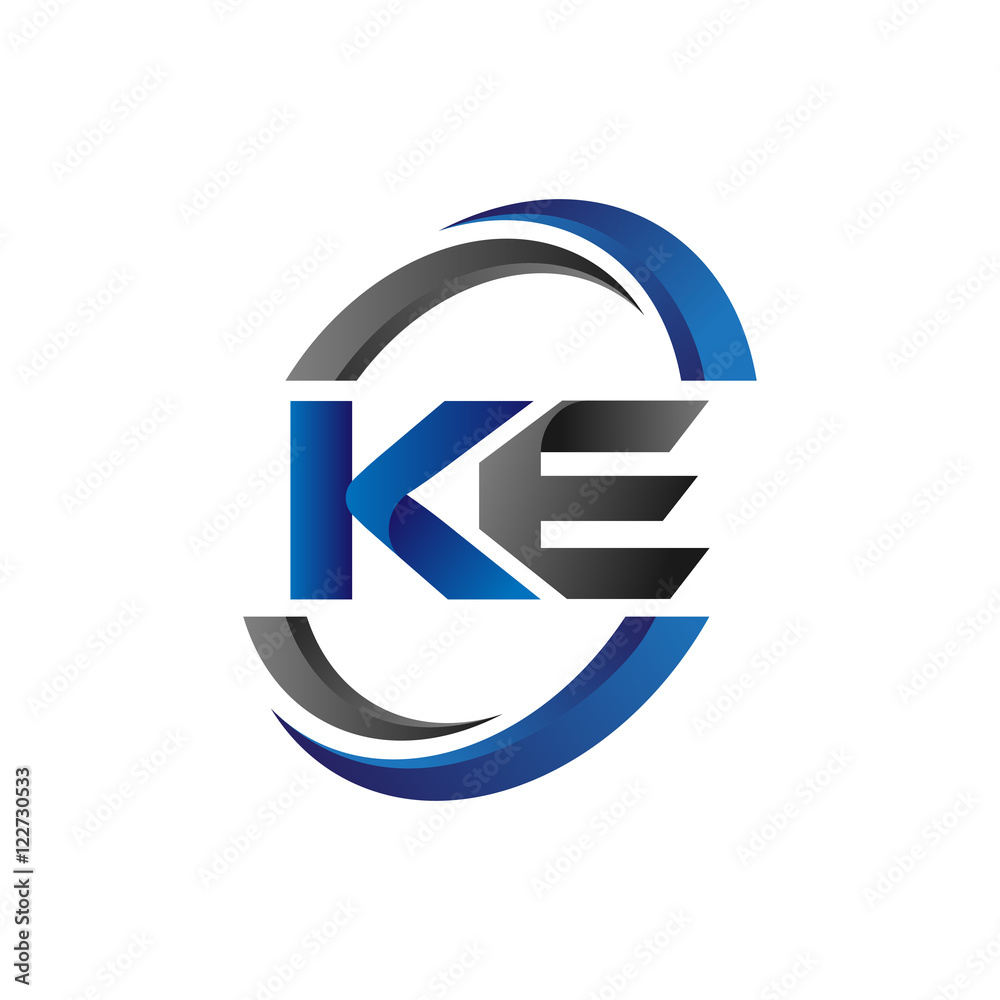 Simple Modern Initial Logo Vector Circle Swoosh ke Simple Modern Initial Logo Vector Circle Swoosh ke