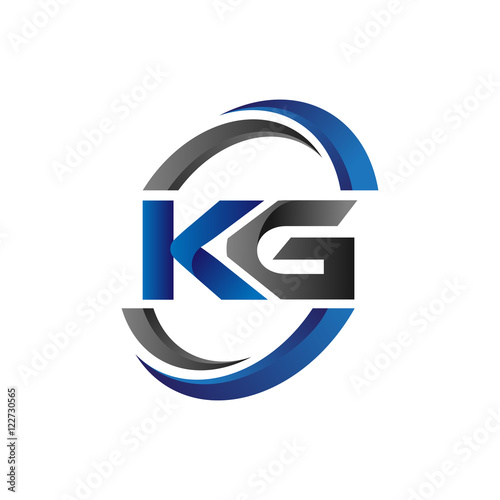 Simple Modern Initial Logo Vector Circle Swoosh kg photo