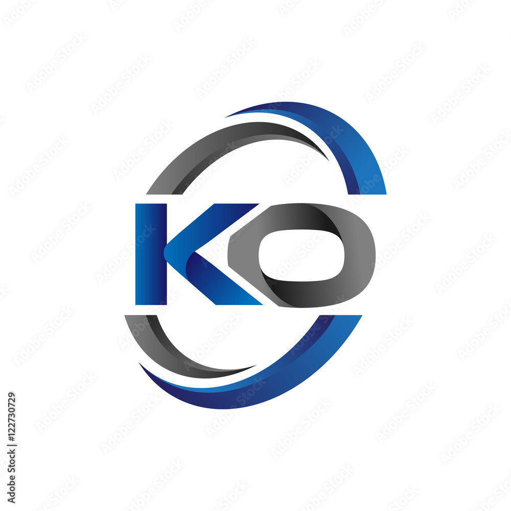 Simple Modern Initial Logo Vector Circle Swoosh ko Simple Modern Initial Logo Vector Circle Swoosh ko