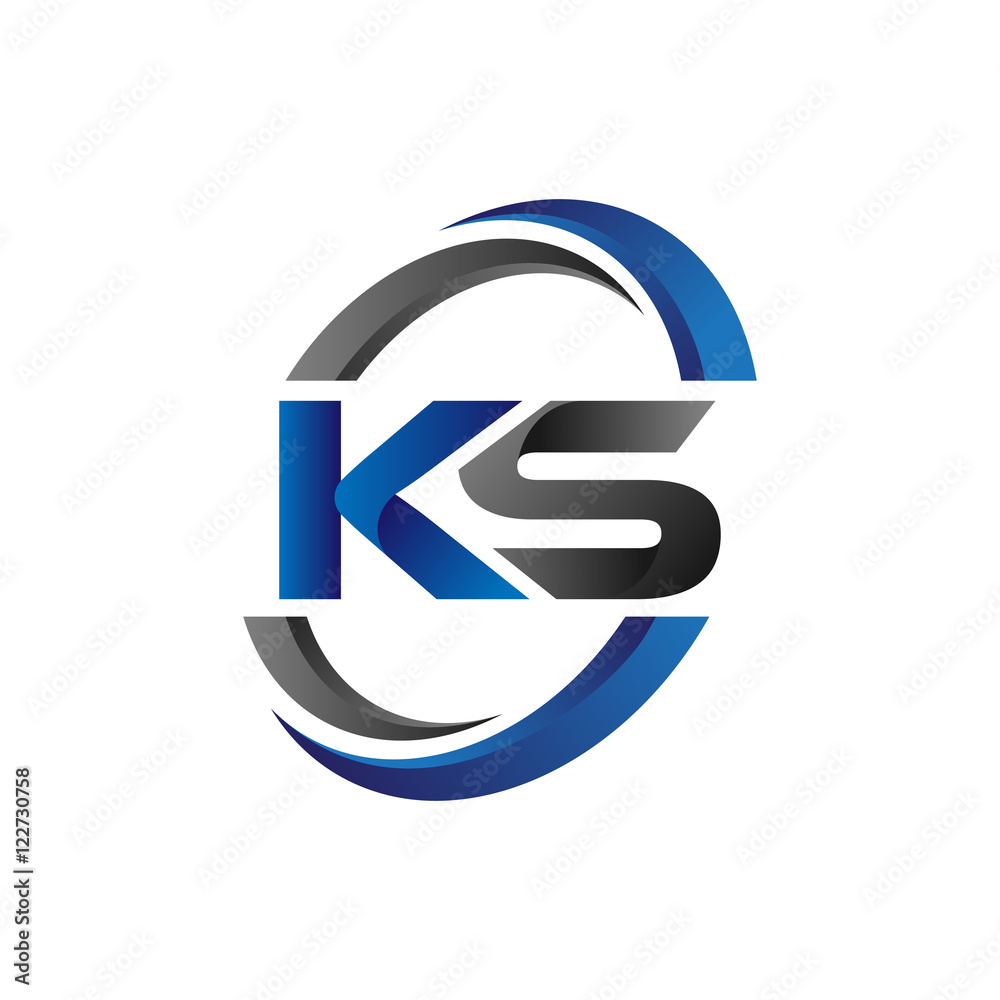 Simple Modern Initial Logo Vector Circle Swoosh ks Simple Modern Initial Logo Vector Circle Swoosh ks