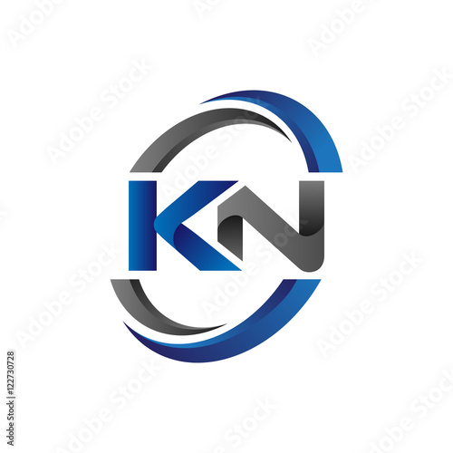 Simple Modern Initial Logo Vector Circle Swoosh kn photo
