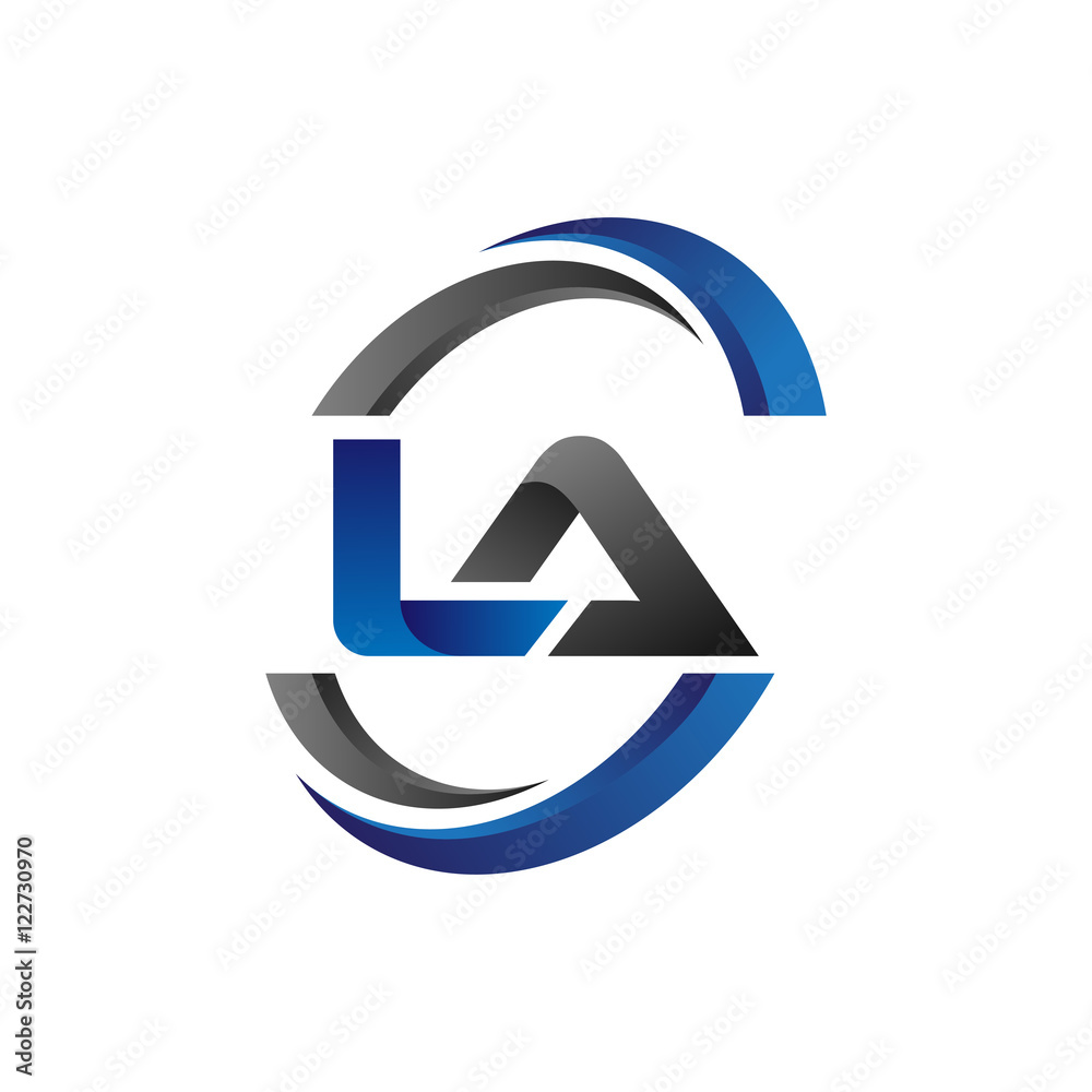 Simple Modern Initial Logo Vector Circle Swoosh la Simple Modern Initial Logo Vector Circle Swoosh la