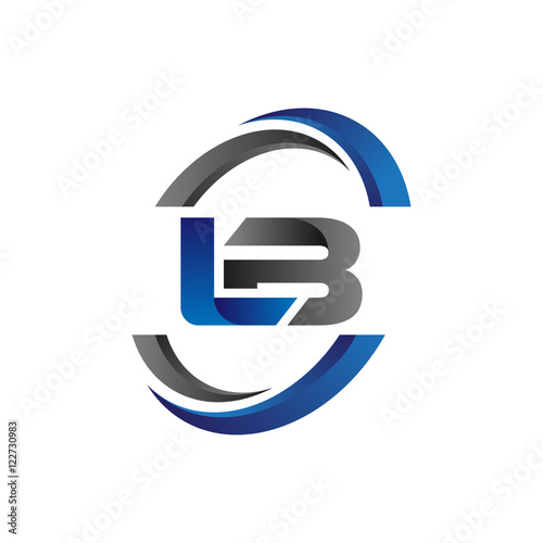Simple Modern Initial Logo Vector Circle Swoosh lb