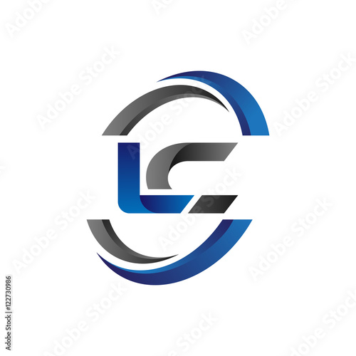Simple Modern Initial Logo Vector Circle Swoosh lc