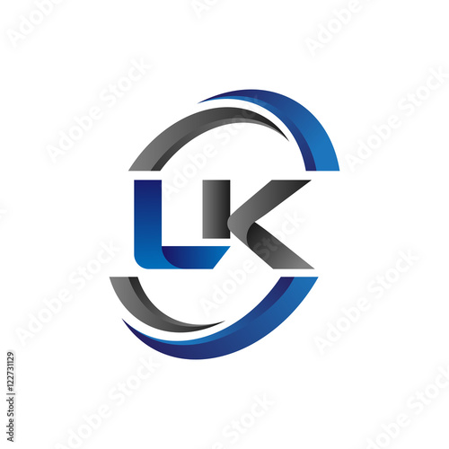 Simple Modern Initial Logo Vector Circle Swoosh lk