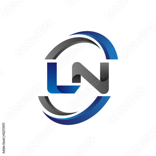 Simple Modern Initial Logo Vector Circle Swoosh ln  photo
