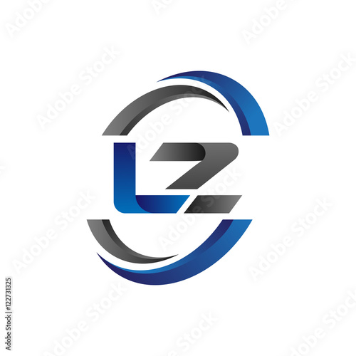 Simple Modern Initial Logo Vector Circle Swoosh lz