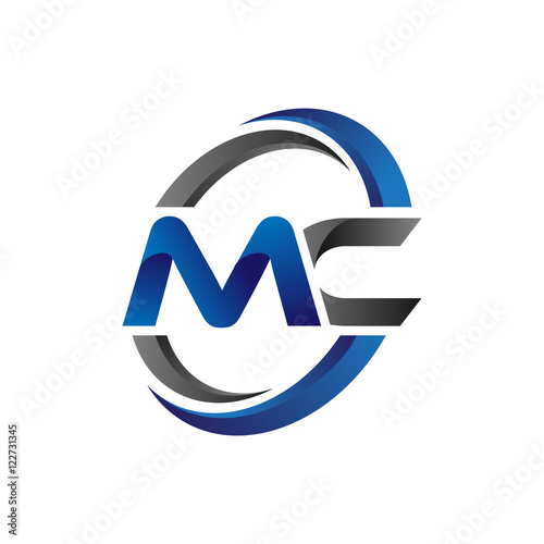 Simple Modern Initial Logo Vector Circle Swoosh mc photo