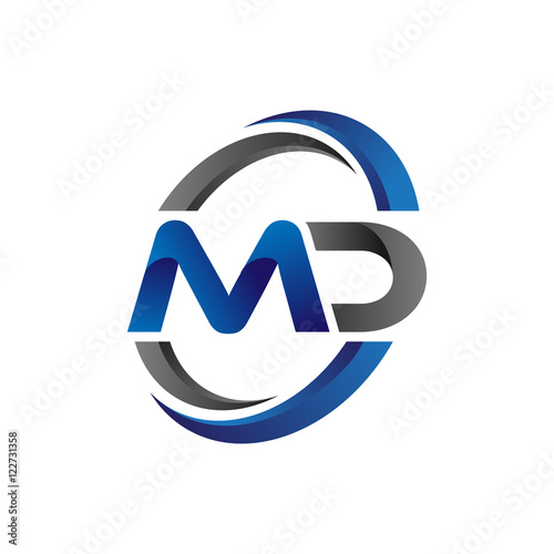 Simple Modern Initial Logo Vector Circle Swoosh md photo