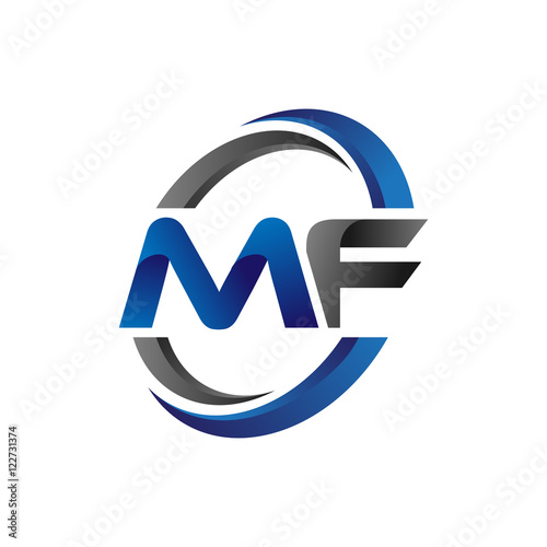 Simple Modern Initial Logo Vector Circle Swoosh mf photo