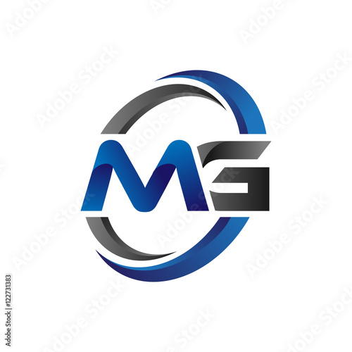 Simple Modern Initial Logo Vector Circle Swoosh mg