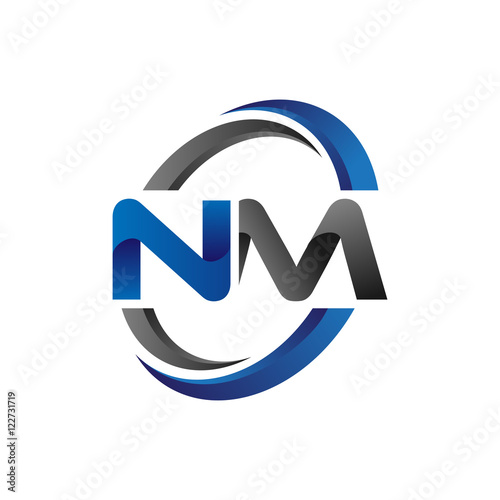 Simple Modern Initial Logo Vector Circle Swoosh nm photo