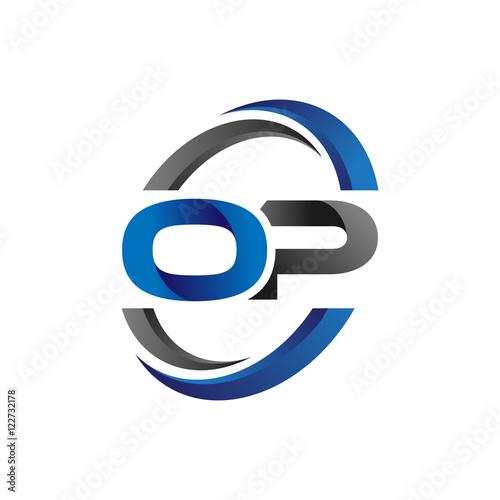Canvas Print Simple Modern Initial Logo Vector Circle Swoosh op