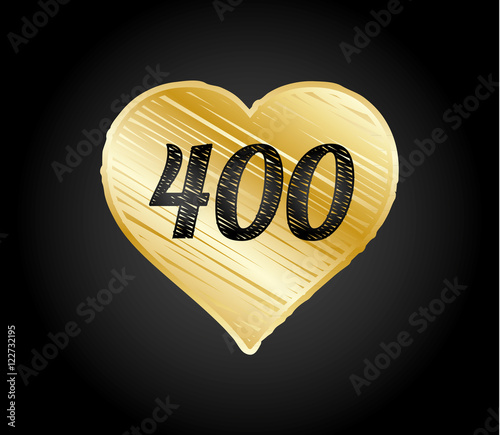 400 gold heart design 