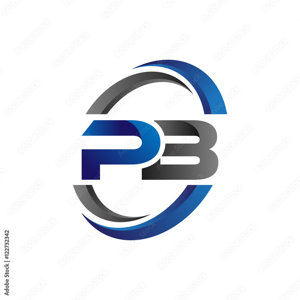 Simple Modern Initial Logo Vector Circle Swoosh pb Simple Modern Initial Logo Vector Circle Swoosh pb