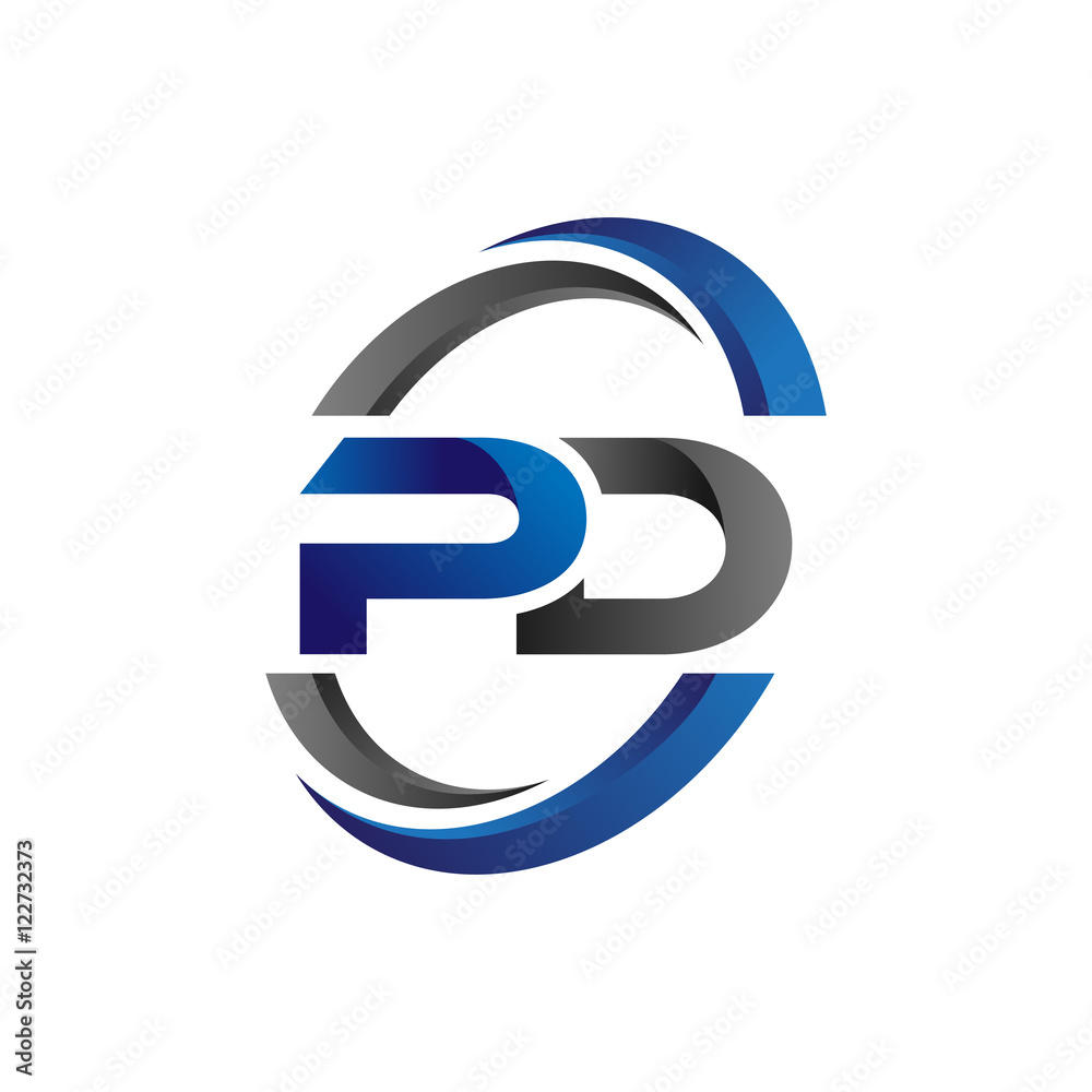 Simple Modern Initial Logo Vector Circle Swoosh pd Simple Modern Initial Logo Vector Circle Swoosh pd