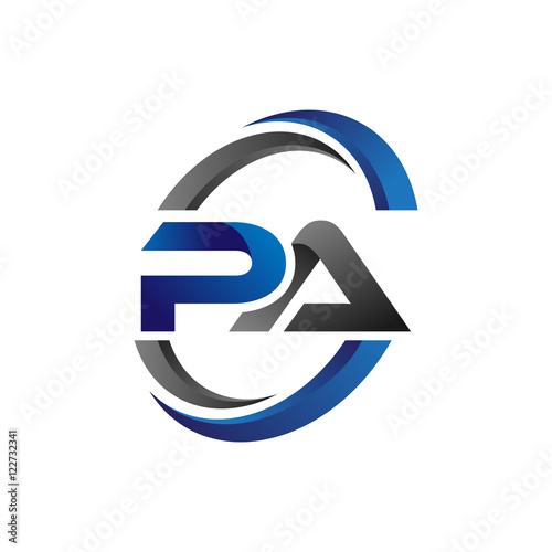 Simple Modern Initial Logo Vector Circle Swoosh pa