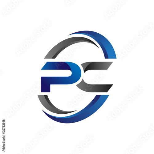 Simple Modern Initial Logo Vector Circle Swoosh pc
