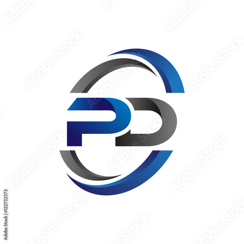 Simple Modern Initial Logo Vector Circle Swoosh pd