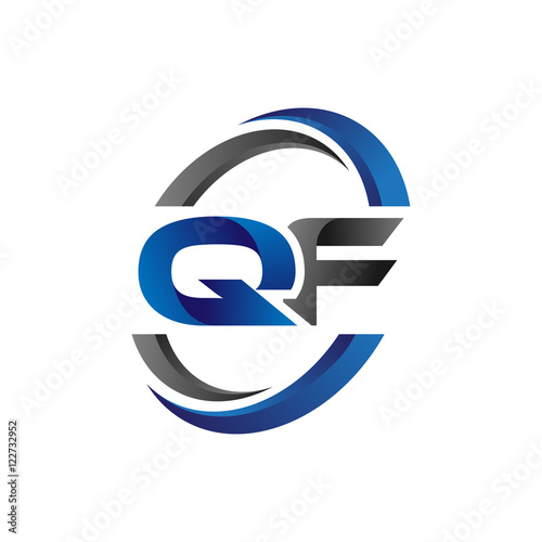Simple Modern Initial Logo Vector Circle Swoosh qf