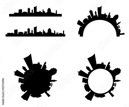 Obraz na płótnie Leipzig Skyline als Vektor in vier Formen w salonie