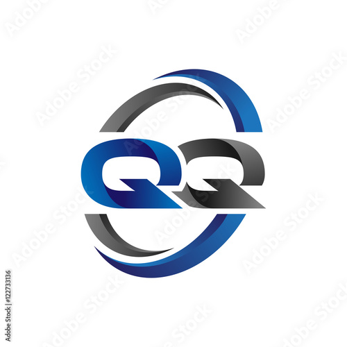 Simple Modern Initial Logo Vector Circle Swoosh qq