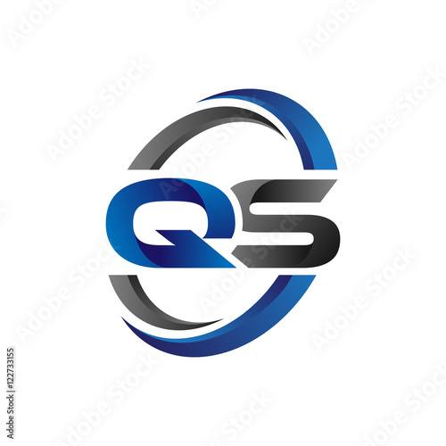 Simple Modern Initial Logo Vector Circle Swoosh qs