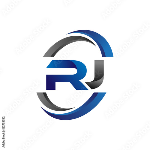 Simple Modern Initial Logo Vector Circle Swoosh rj photo