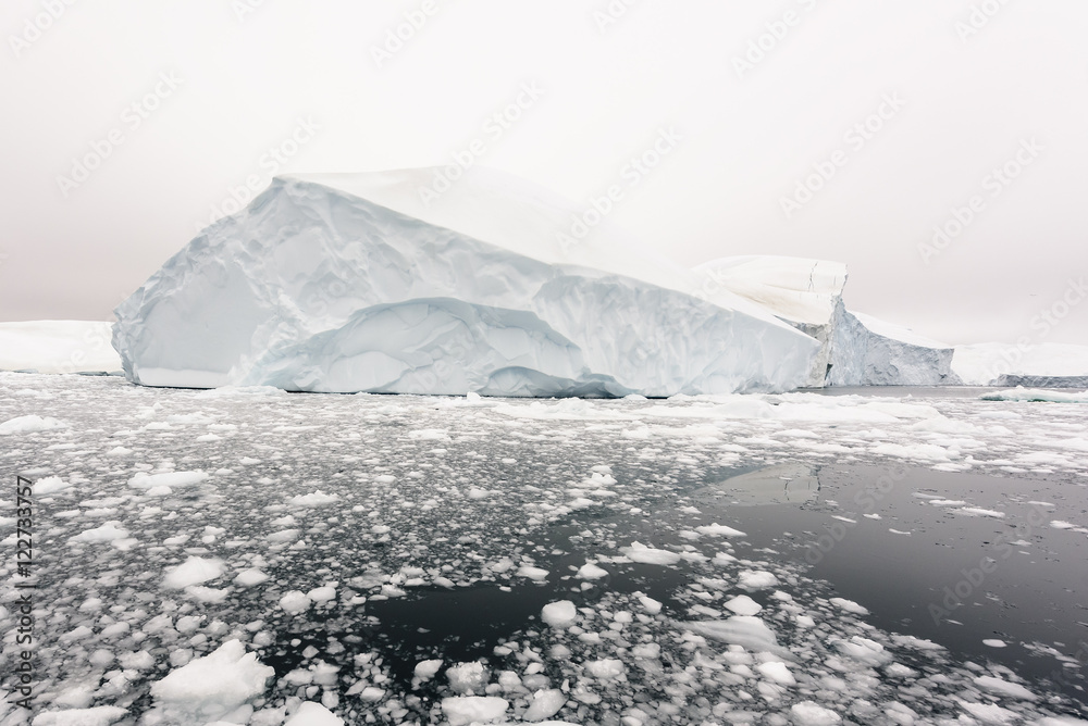 Icebergs are on the arctic ocean, Ilullisat, Greenland. May 16, 2016.