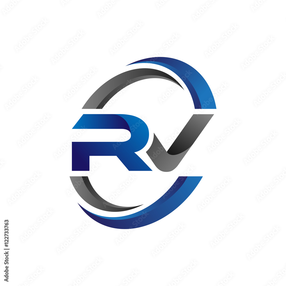 Simple Modern Initial Logo Vector Circle Swoosh rv Simple Modern Initial Logo Vector Circle Swoosh rv