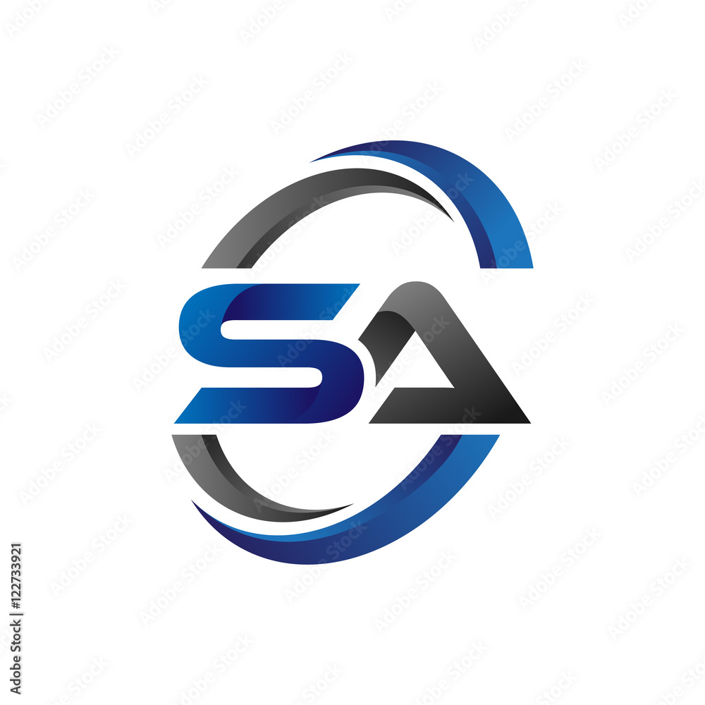 Simple Modern Initial Logo Vector Circle Swoosh sa Simple Modern Initial Logo Vector Circle Swoosh sa