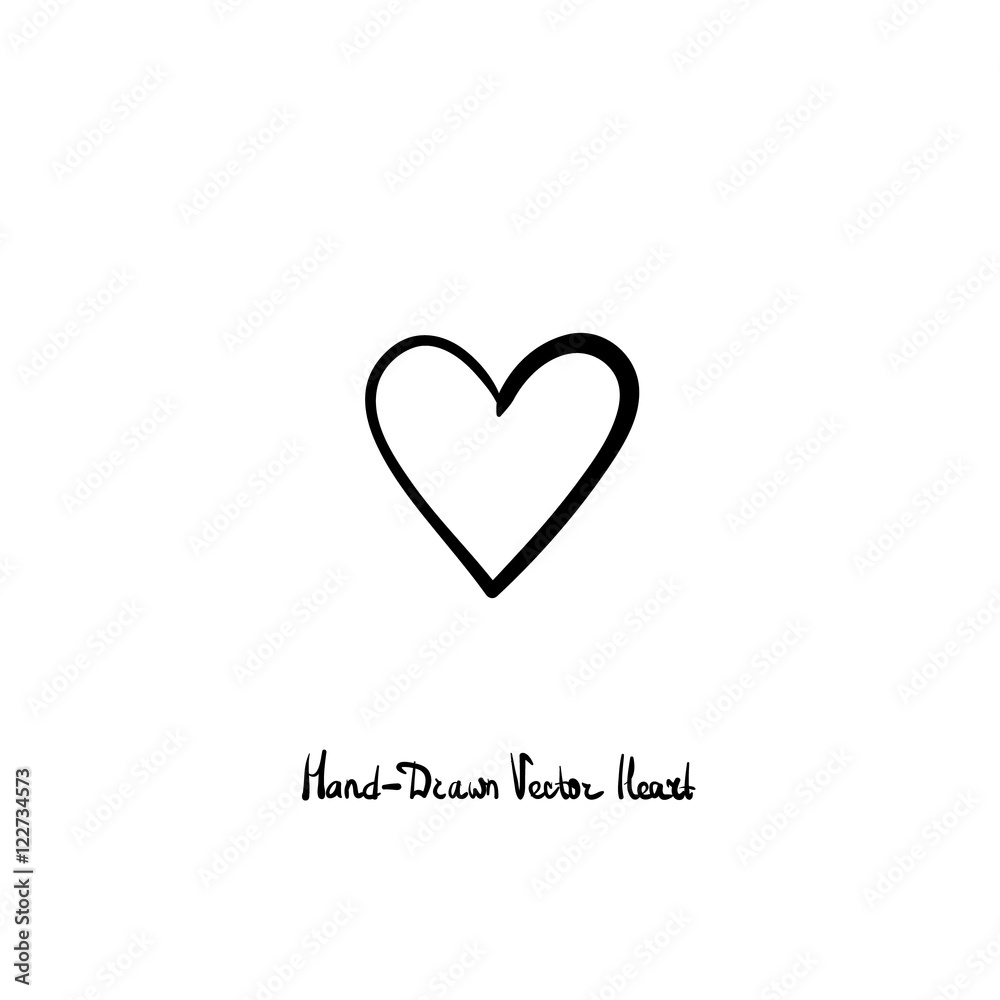 Hand-drawn vector heart icon. Love, relationships and romance