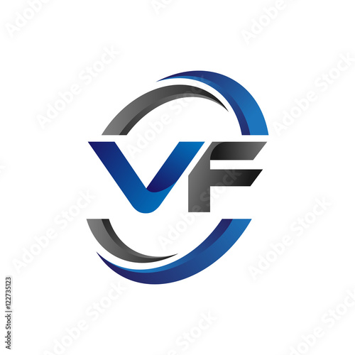 Simple Modern Initial Logo Vector Circle Swoosh vf