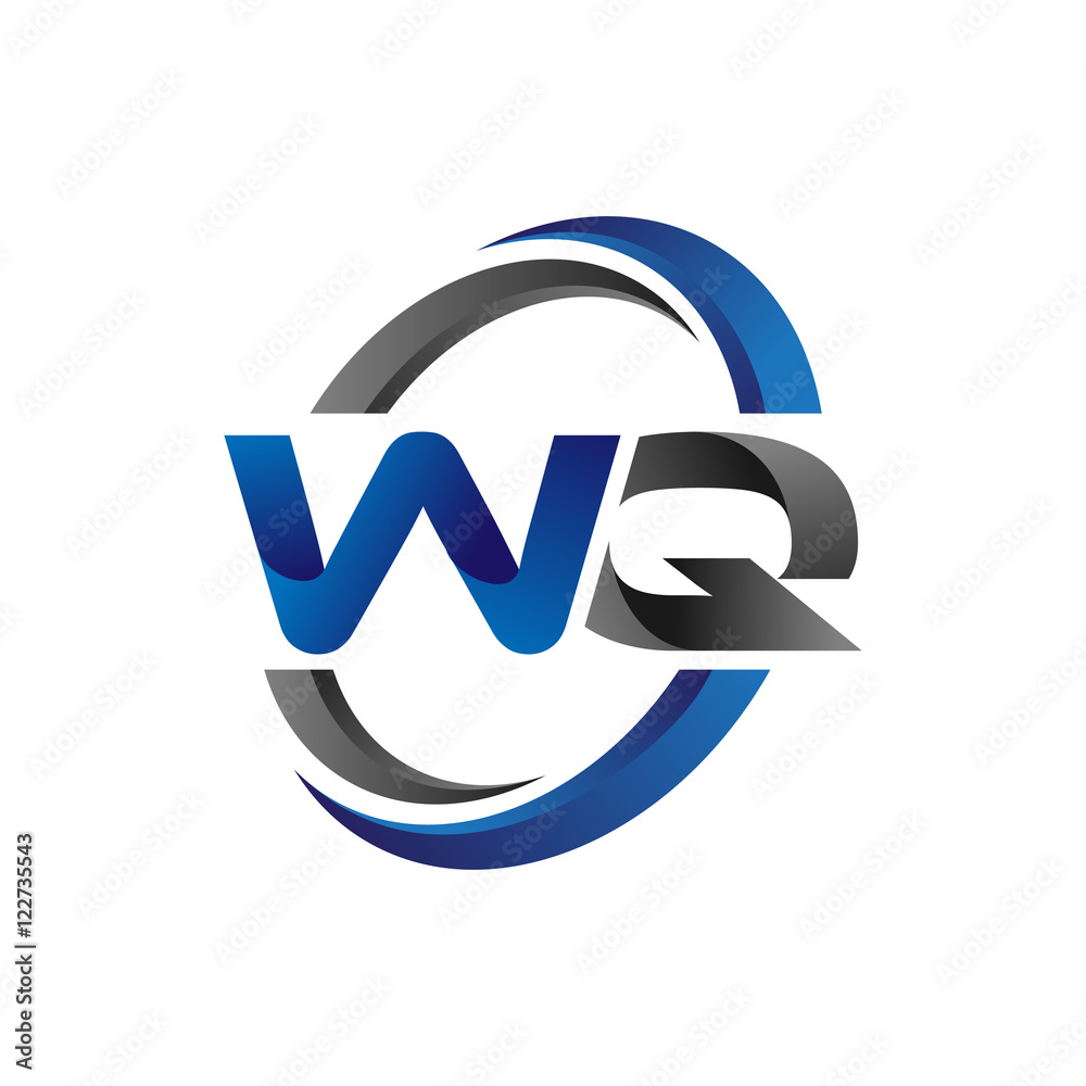 Simple Modern Initial Logo Vector Circle Swoosh wq Simple Modern Initial Logo Vector Circle Swoosh wq