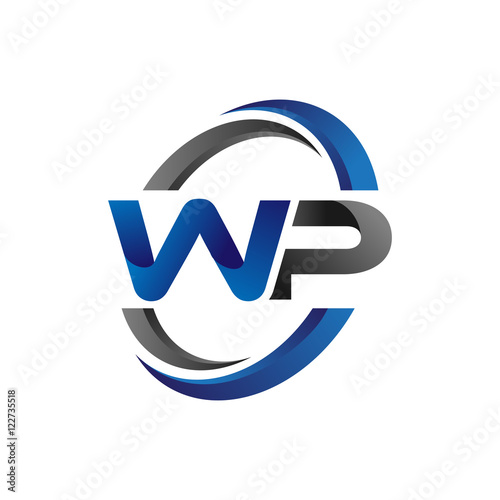Simple Modern Initial Logo Vector Circle Swoosh wp
