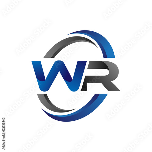 Simple Modern Initial Logo Vector Circle Swoosh wr