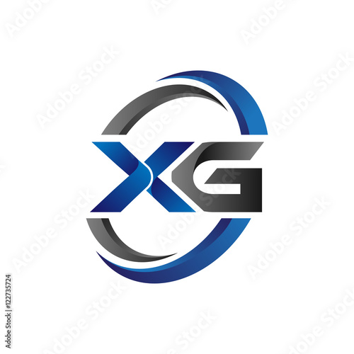 Simple Modern Initial Logo Vector Circle Swoosh xg photo