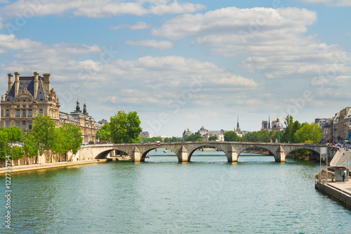 famous Pont Royal over river Seine, Paris, France