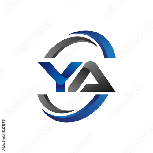 Simple Modern Initial Logo Vector Circle Swoosh ya