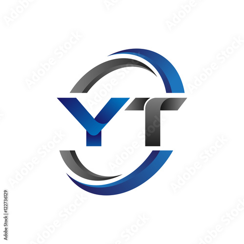 Simple Modern Initial Logo Vector Circle Swoosh yt