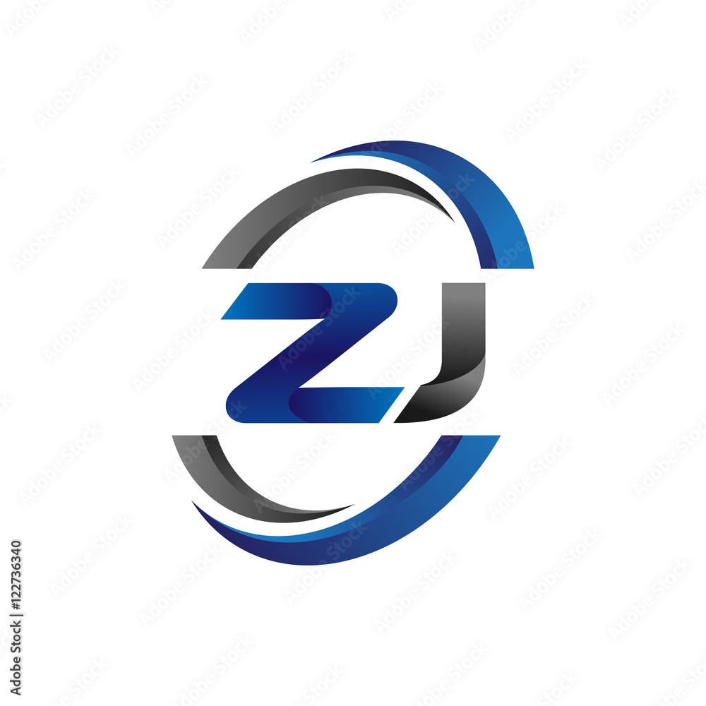 Simple Modern Initial Logo Vector Circle Swoosh zj Simple Modern Initial Logo Vector Circle Swoosh zj