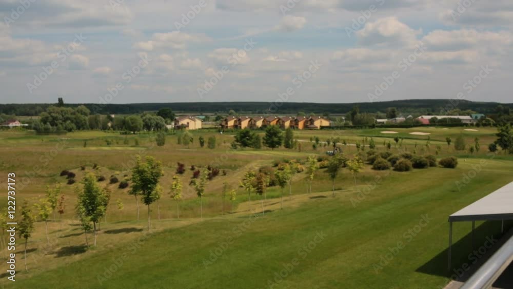 Car driving on the gold field