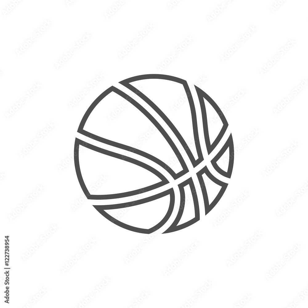 Icono de un balón de baloncesto sobre fondo blanco Icono de un balón de baloncesto sobre fondo blanco