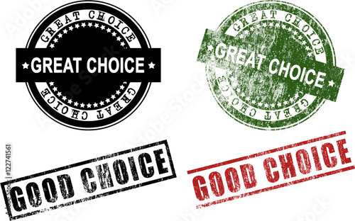 Great Choice Good Choice Rubber Stamps (Vector)
