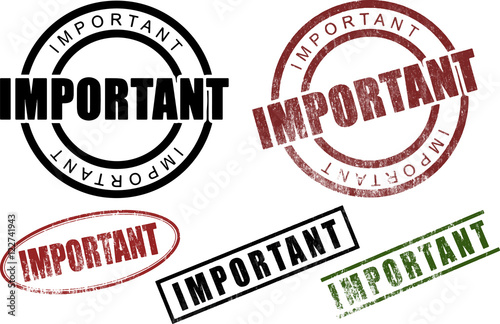 Set of Important Rubber Stamps Signs-vector isolated