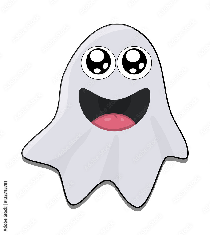 Obraz premium halloween ghost vector symbol icon design.