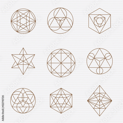 Sacred geometry vector design elements.