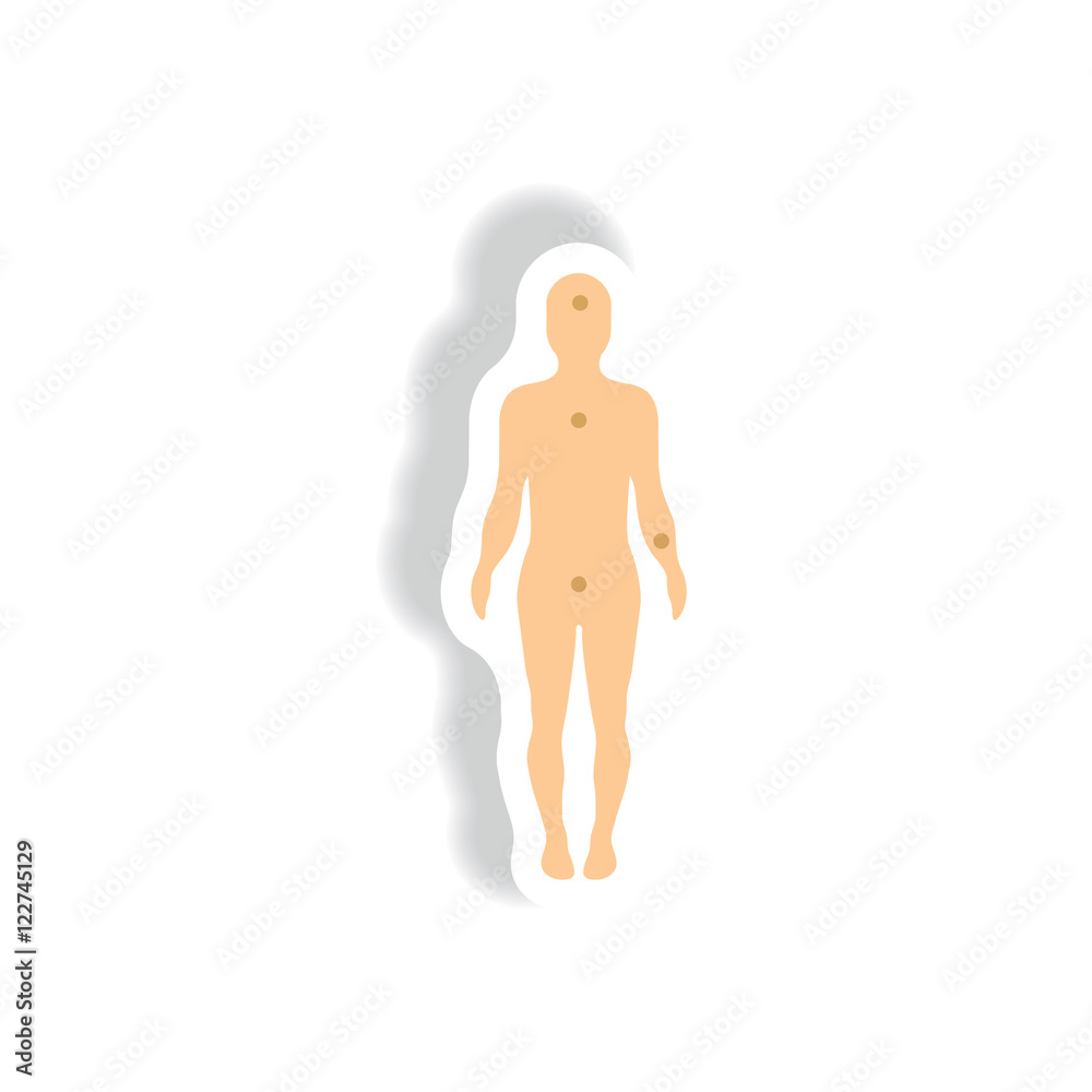 Vector paper sticker various symptoms of AIDS on the human Vector paper sticker various symptoms of AIDS on the human